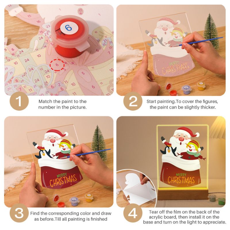 Magical Santa and Friends LED Paint by Numbers