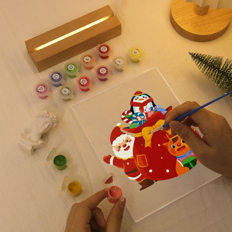 Merry Christmas Gift Crew LED Paint by Numbers