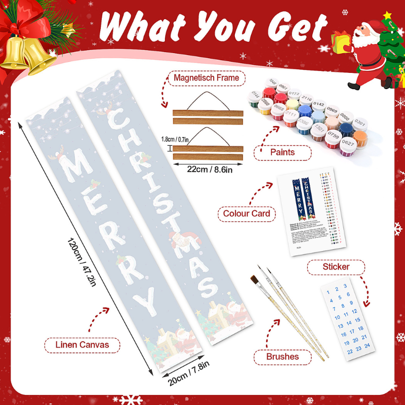 Merry Christmas Hanging Scroll Paint by Numbers Kit