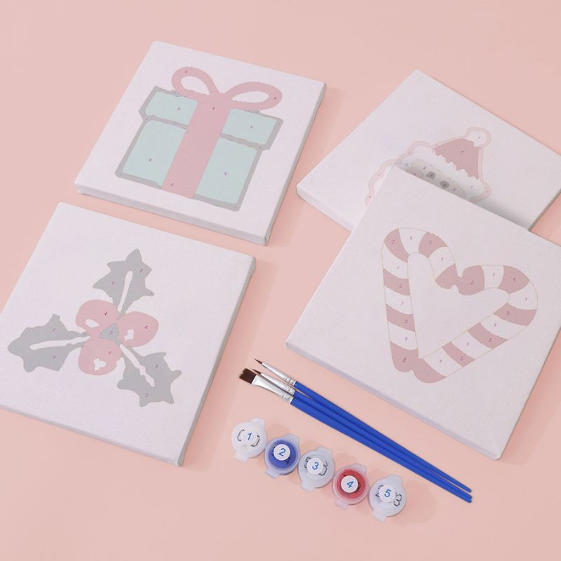 Merry Christmas Icons Mini Paint by Numbers