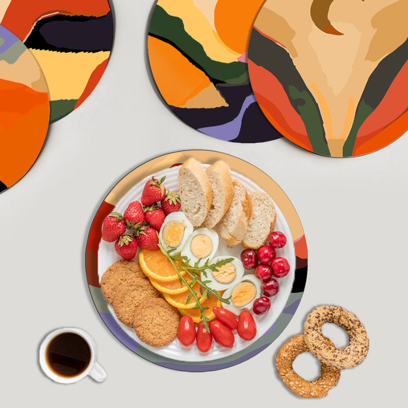 Modern Sunset Landscapes 6-Pieces Paint by Numbers Placemat