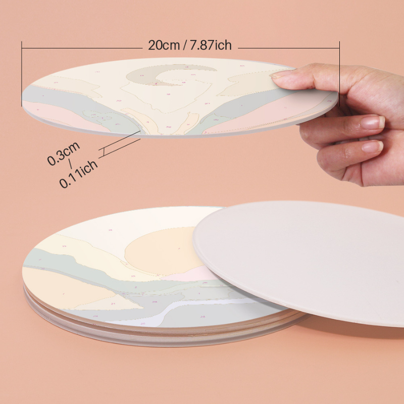 Modern Sunset Landscapes 6-Pieces Paint by Numbers Placemat