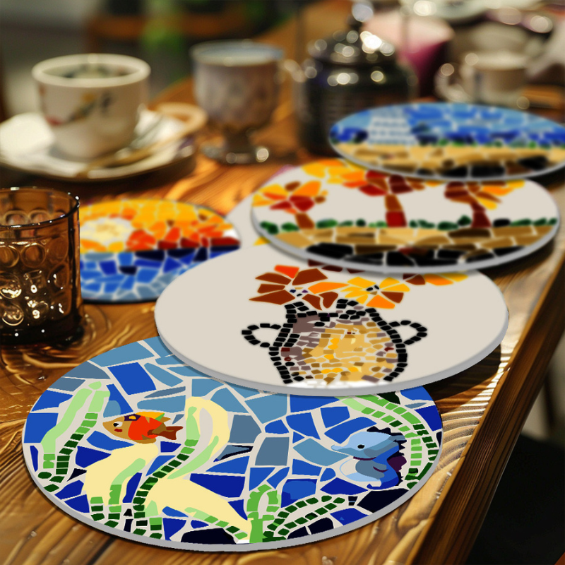 Nature & Sea Mosaic 6-Piece Paint by Numbers Placemat