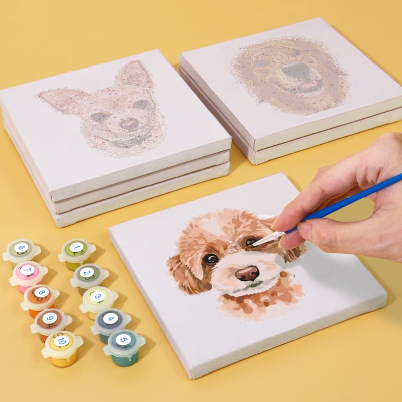 Lovely Dogs - 6 Mini Paintings