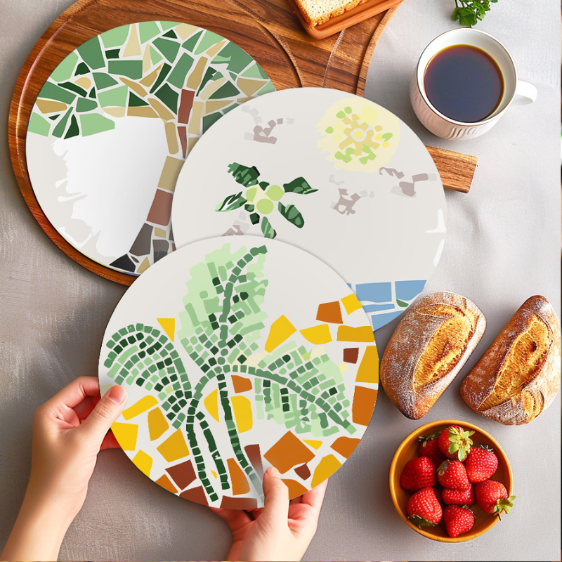 Palm & Nature Mosaic 6-Piece Paint by Numbers Placemat