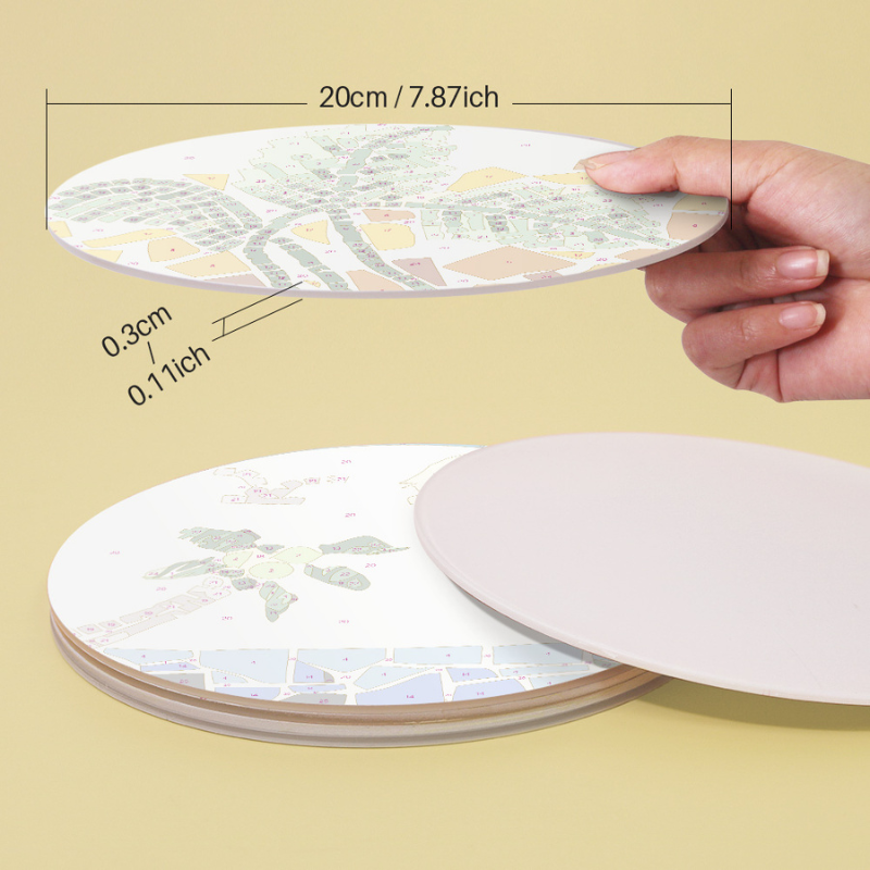 Palm & Nature Mosaic 6-Piece Paint by Numbers Placemat