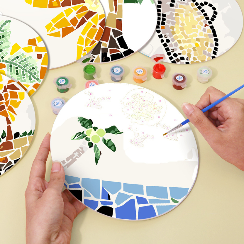 Palm & Nature Mosaic 6-Piece Paint by Numbers Placemat