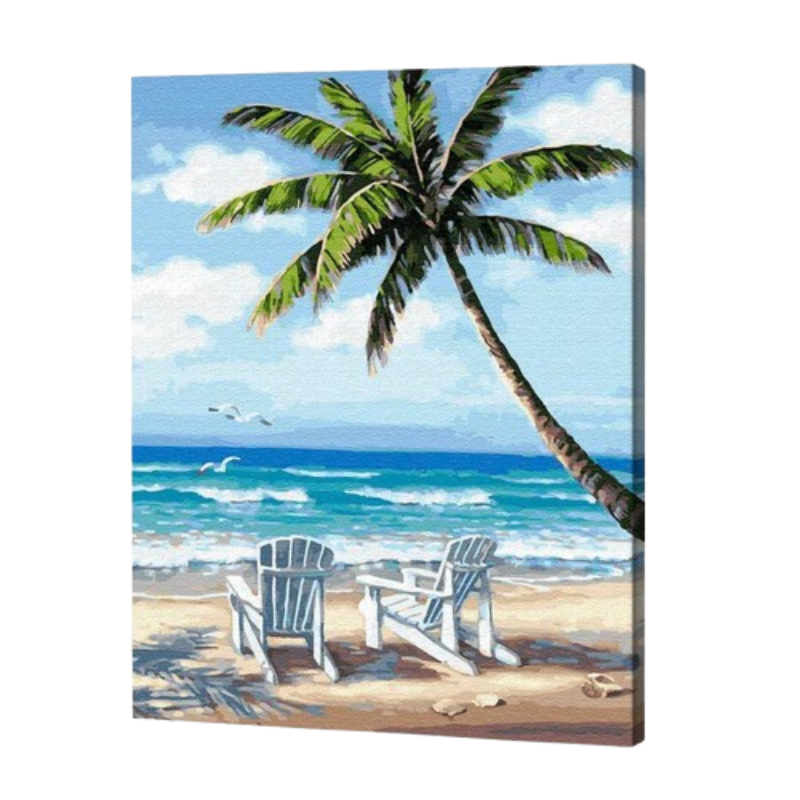 Paradise Beach Landscape Paint by Numbers