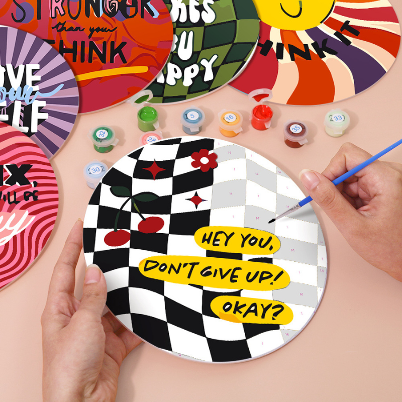 Positive Vibes 6-Pieces Paint by Numbers Placemat