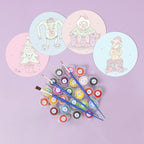 Quirky Christmas Characters Paint by Numbers Coasters