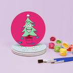 Quirky Christmas Characters Paint by Numbers Coasters