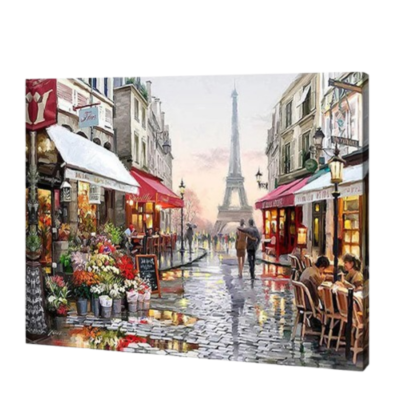 Rainy in Paris Paint by Numbers Art Kit