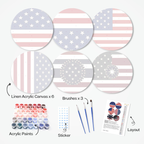Red, White & Blue 6-Piece Paint by Numbers Placemat