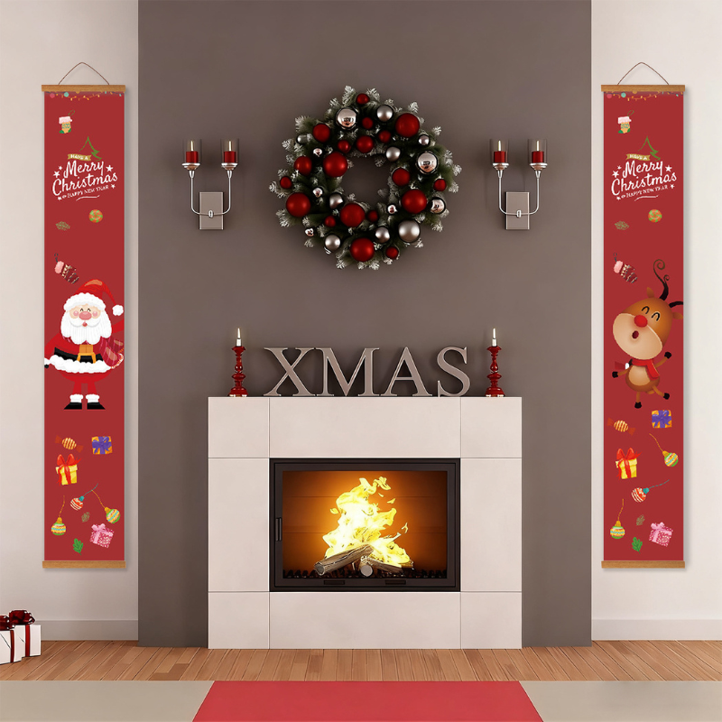 Santa & Reindeer Christmas Hanging Scroll Paint by Numbers Kit