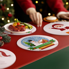 Santa & Snow Globe 4-Pieces Paint by Numbers Placemat
