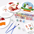 Santa & Snow Globe 4-Pieces Paint by Numbers Placemat