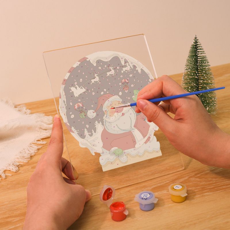 Santa’s Christmas Snow Globe LED Paint by Numbers