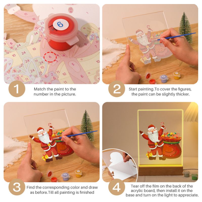 Santa’s Festive Candy Sack LED Paint by Numbers