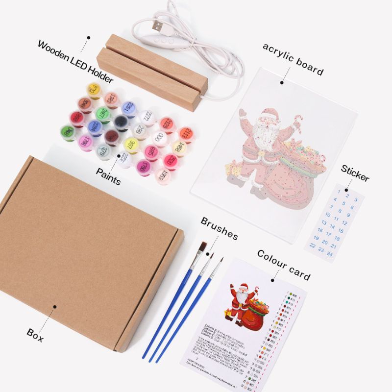 Santa’s Festive Candy Sack LED Paint by Numbers