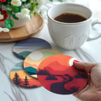 Scenic Mountain Landscapes Paint by Numbers Coasters