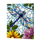 Stained Glass Dragonfly & Blossoms Paint by Numbers