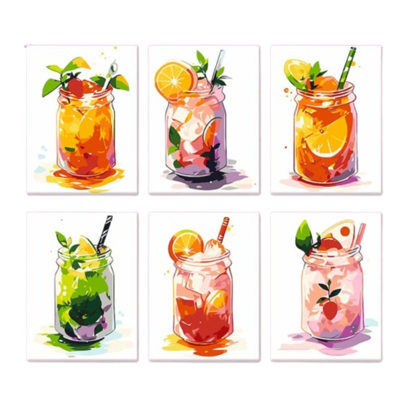 Summer Refreshers - 6 Mini Paintings